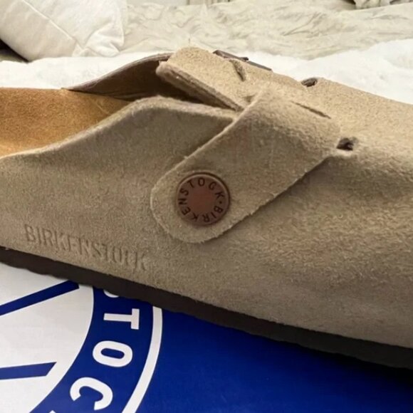 New Birkenstock Boston Taupe suede clog sandal - Picture 5 of 8